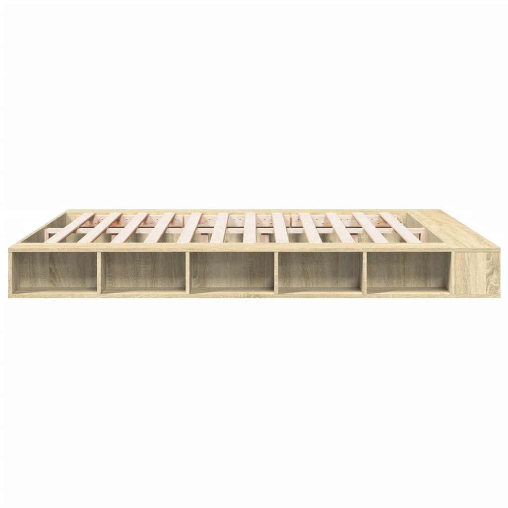 sengestel 200x200 cm konstrueret træ sonoma-eg