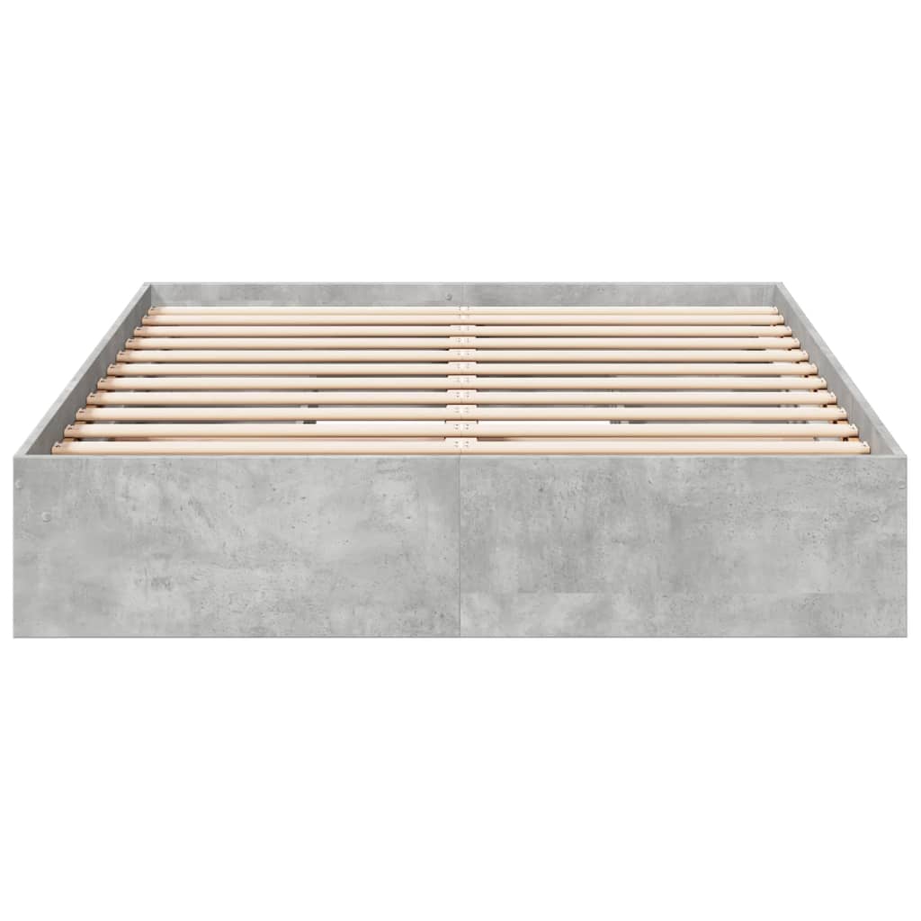 sengeramme med skuffer 120x200 cm konstrueret træ betongrå