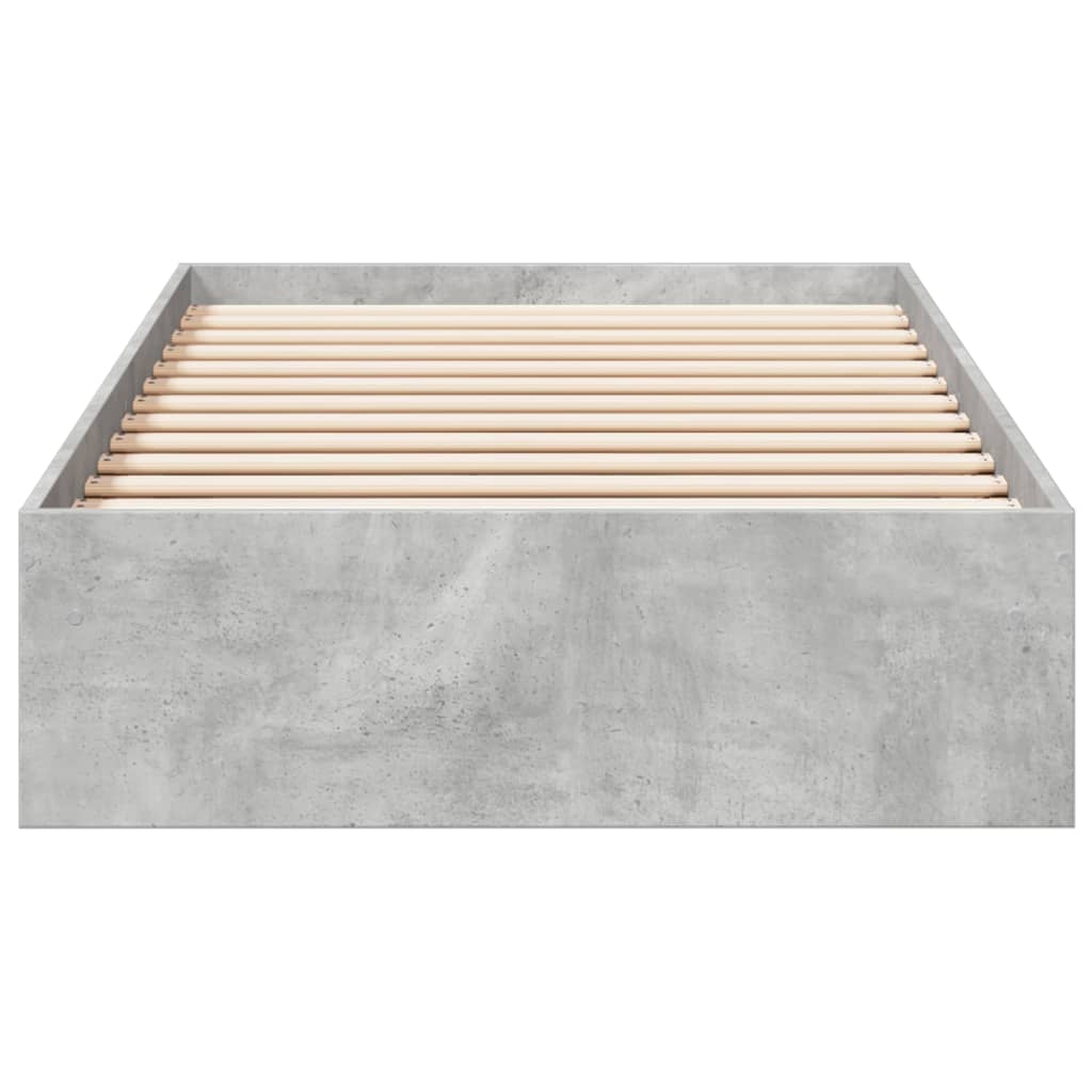 sengeramme med skuffer 100x200 cm konstrueret træ betongrå