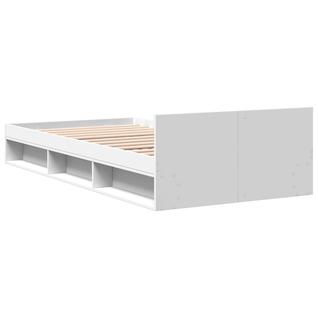 sengeramme med skuffe 90x190 cm konstrueret træ hvid