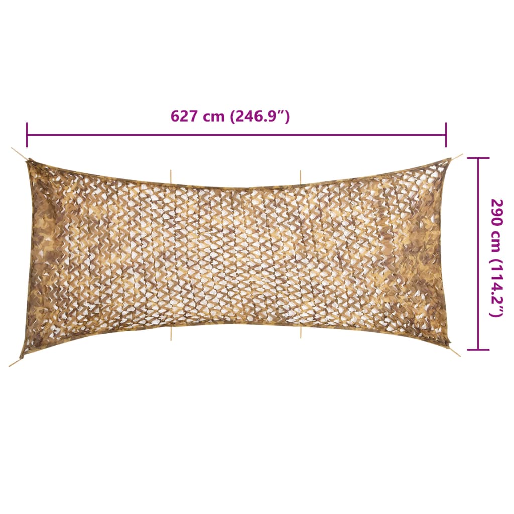 camouflagenet 627x290 cm med opbevaringspose sandfarvet