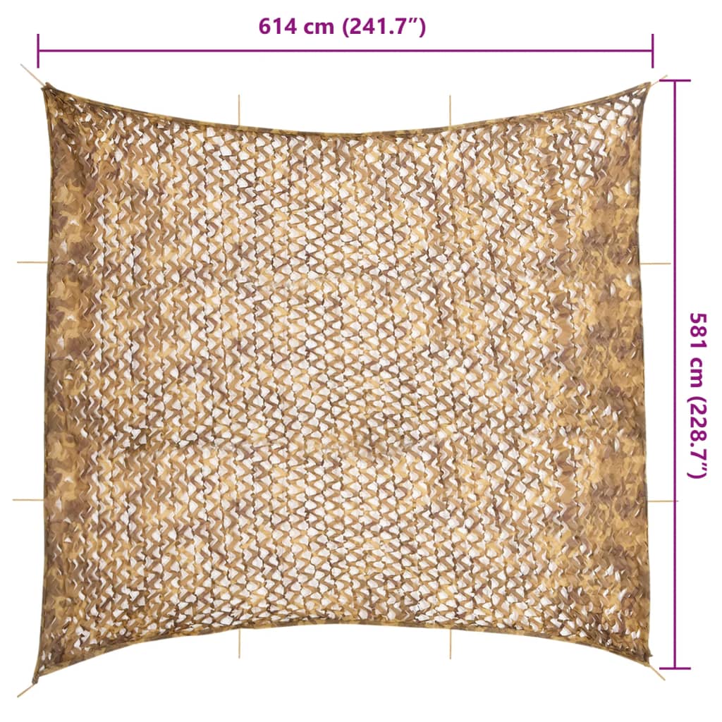 camouflagenet 614x581 cm med opbevaringspose sandfarvet