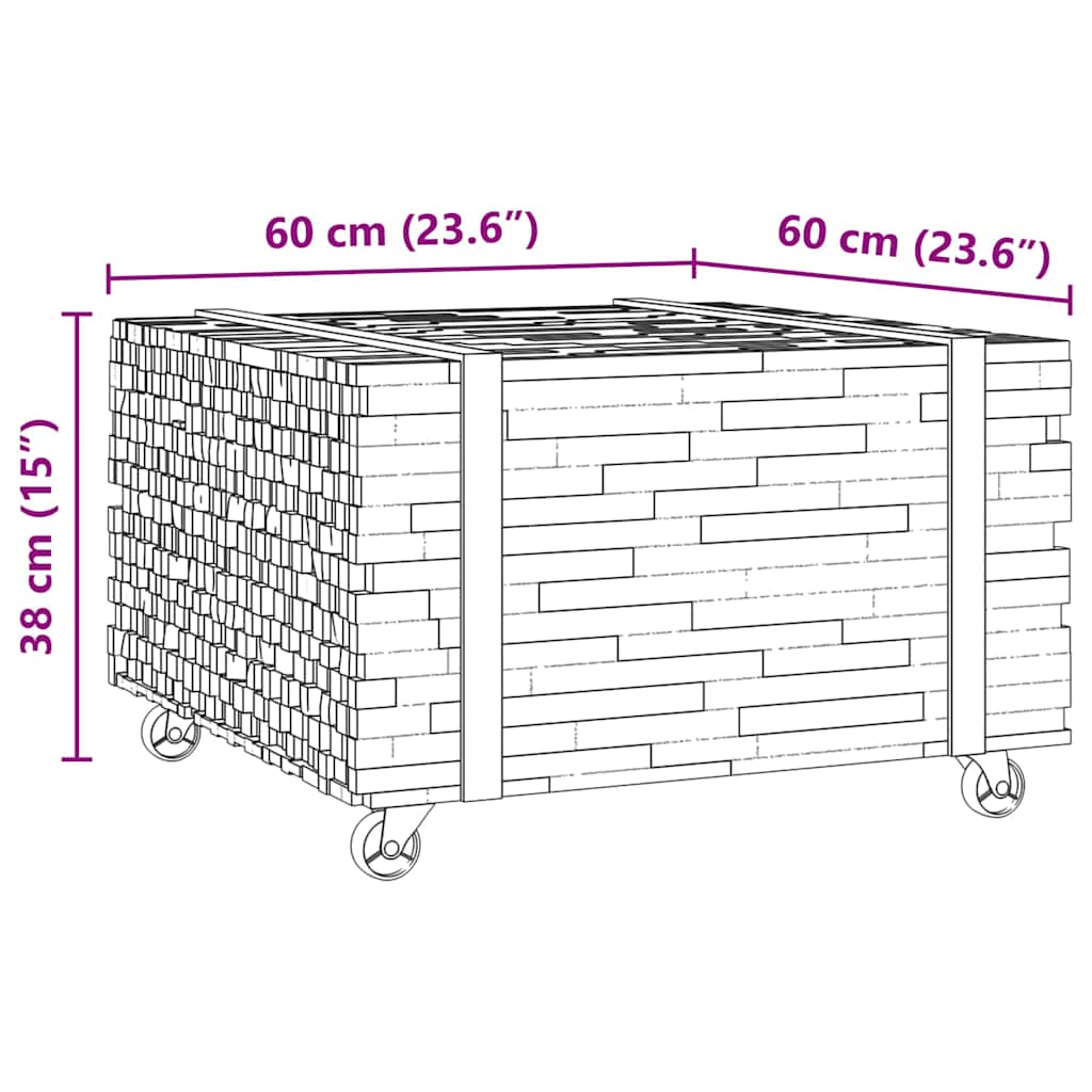 Sofabord Brun 60 x 60 x 38 cm Massiv Teaktræ