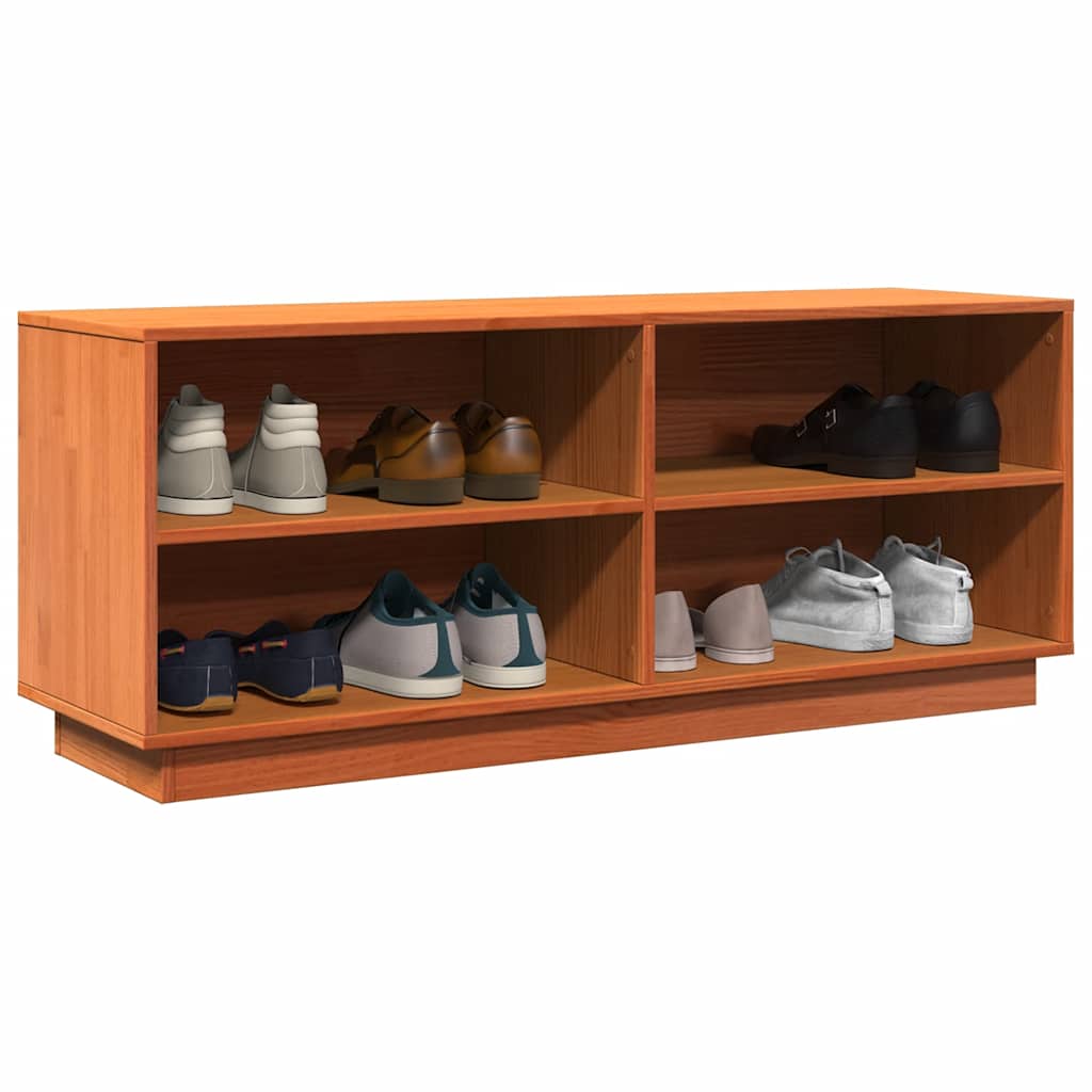 skoreol 110x34x45 cm massivt fyrretræ gyldenbrun