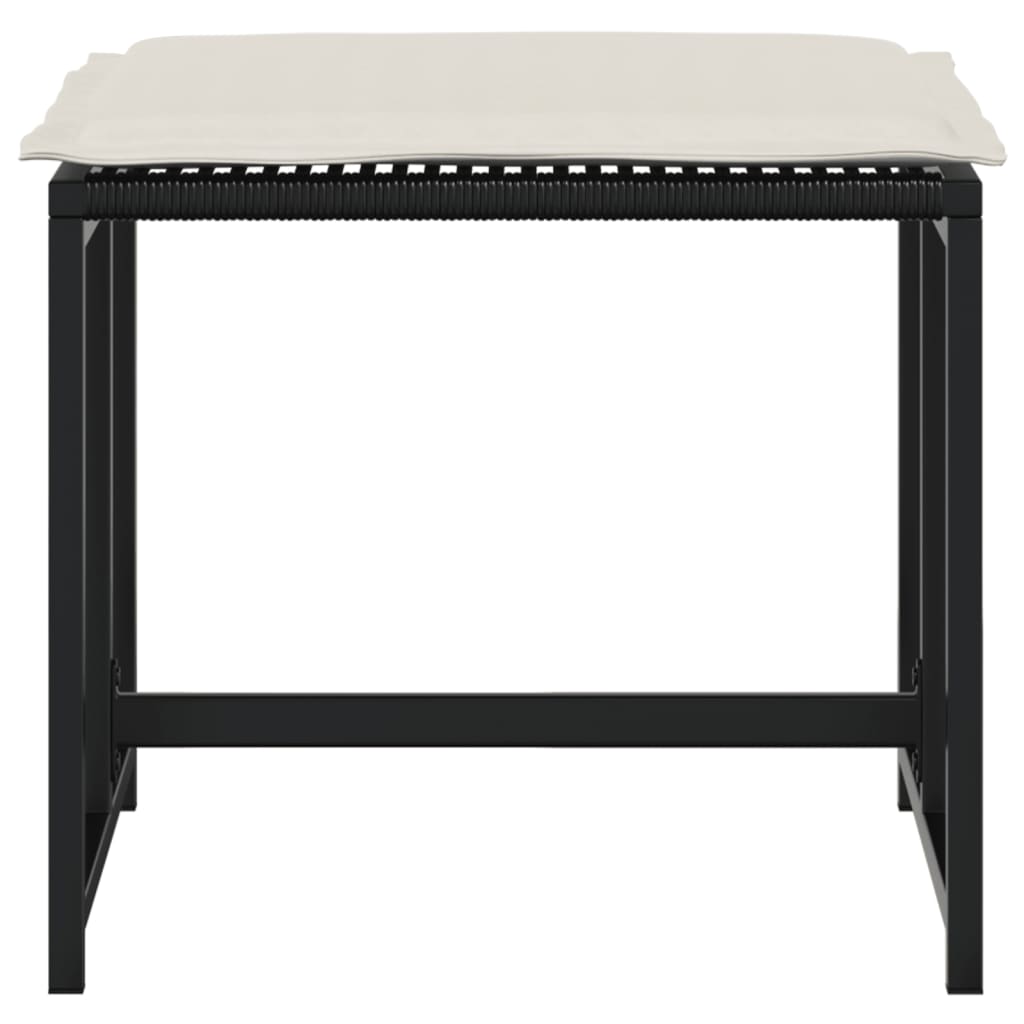 haveskamler 4 stk. med hynder polyrattan sort