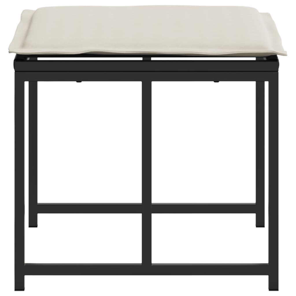 haveskamler 4 stk. med hynder polyrattan sort