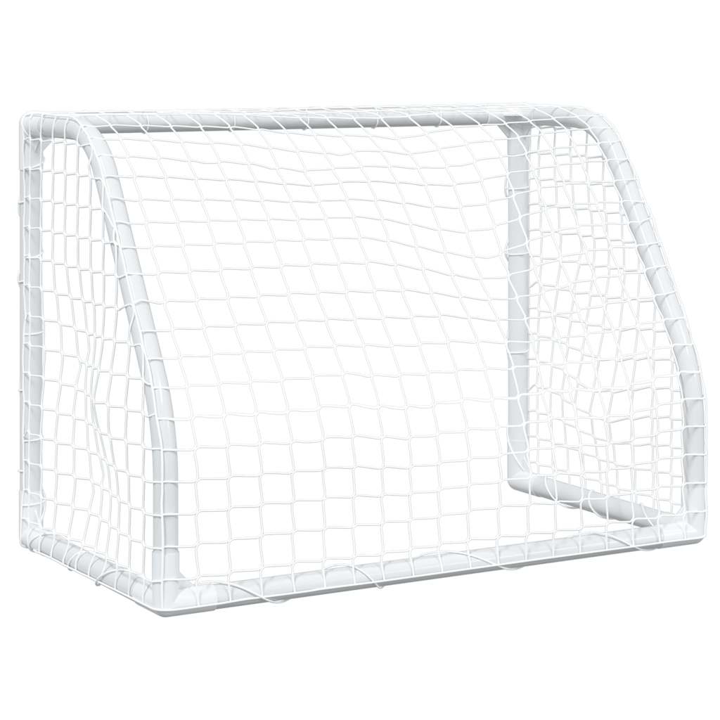 fodboldmål 2 stk. 64x35x48 cm med bold til børn metal hvid