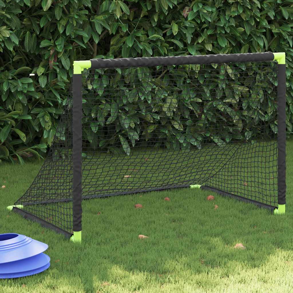 fodboldmål til børn 90x64x64 cm foldbart sort