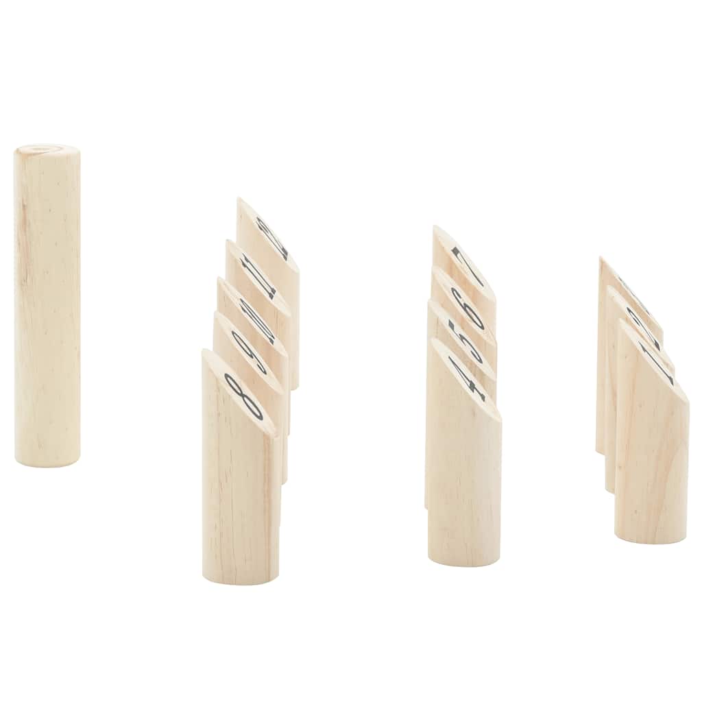 nummer-kubb 13 dele med bærepose massivt fyrretræ