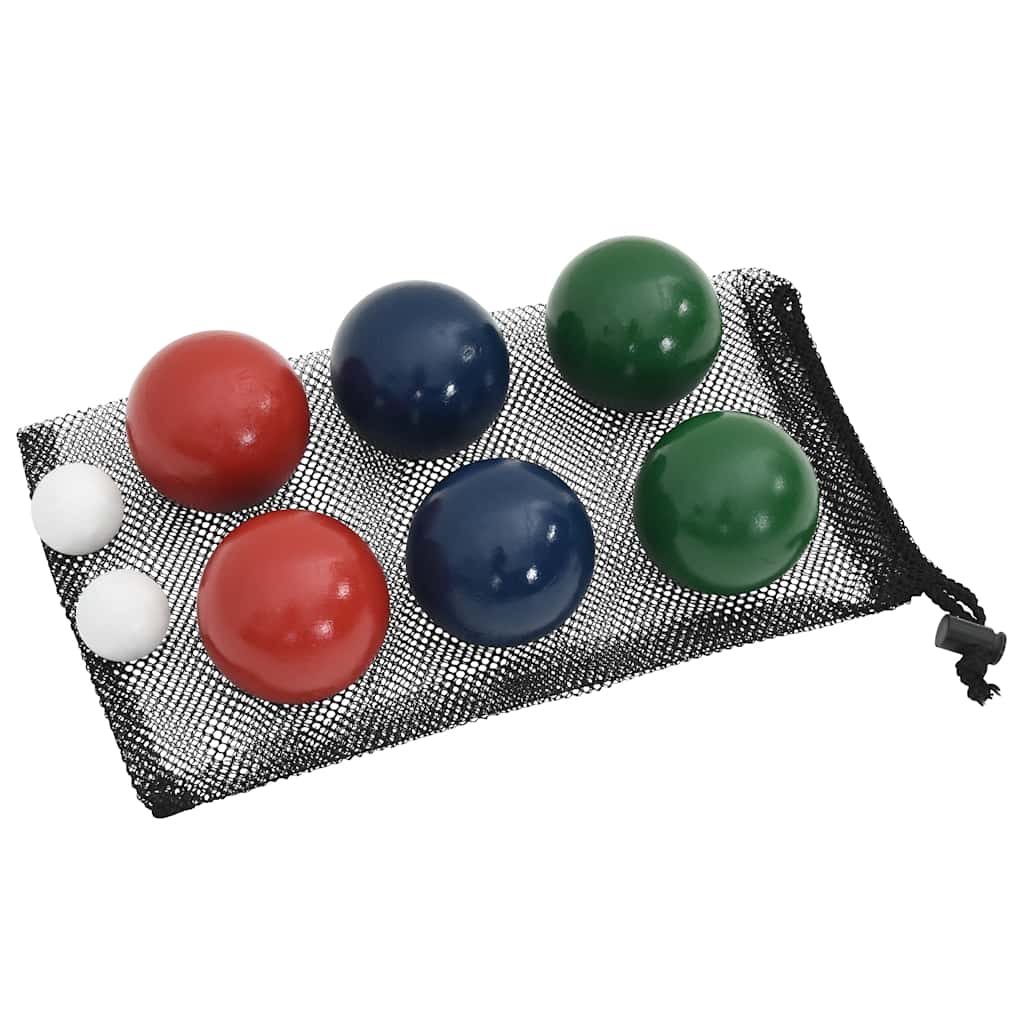 boccia 8 dele med bærepose massivt fyrretræ
