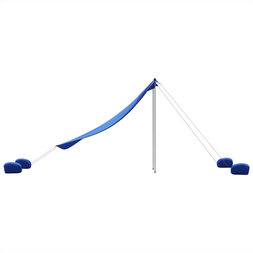 strandbaldakin med sandankre 214x236 cm blå