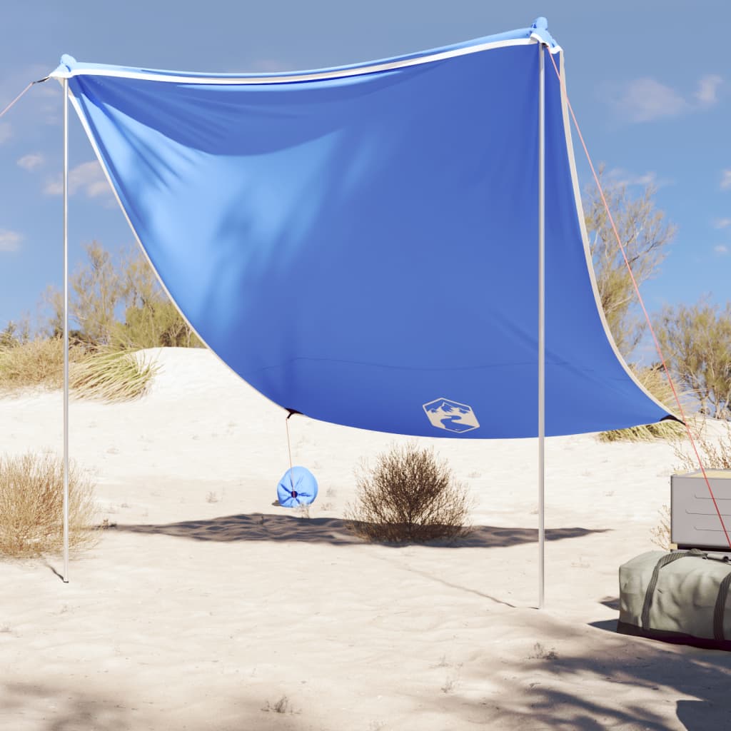 strandbaldakin med sandankre 214x236 cm blå
