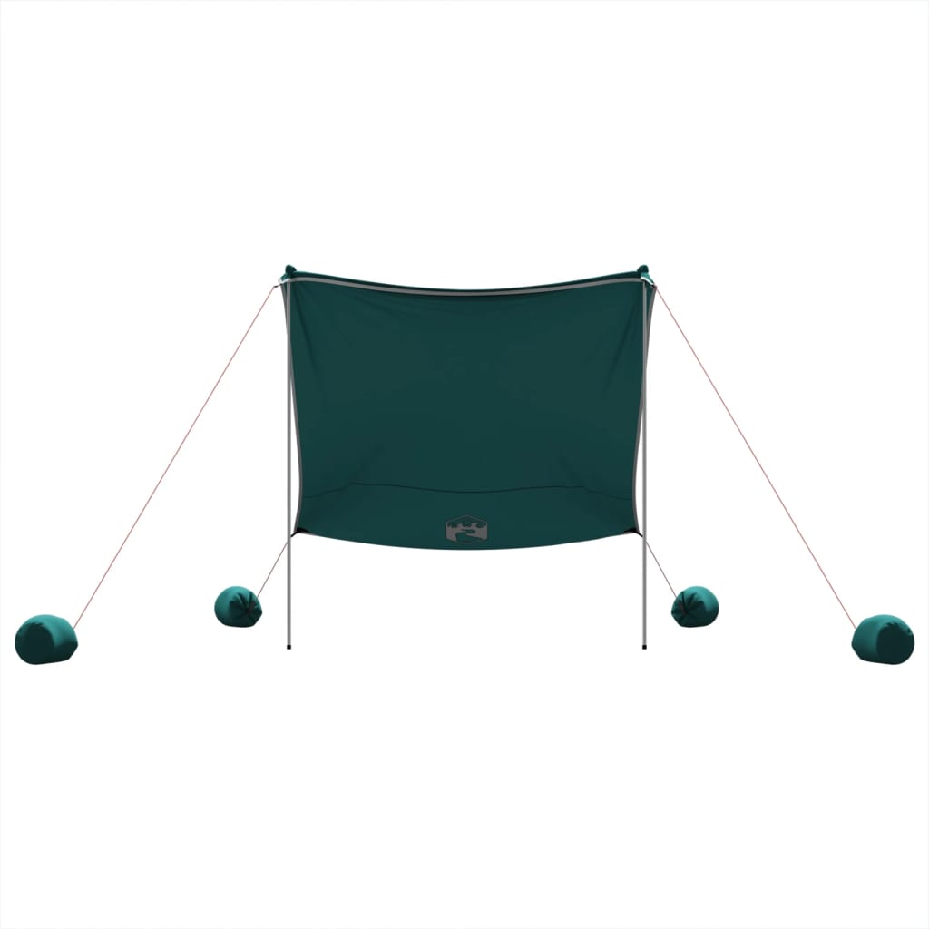 strandbaldakin med sandankre 214x236 cm grøn