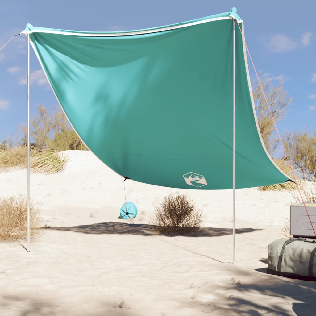 strandbaldakin med sandankre 214x236 cm grøn