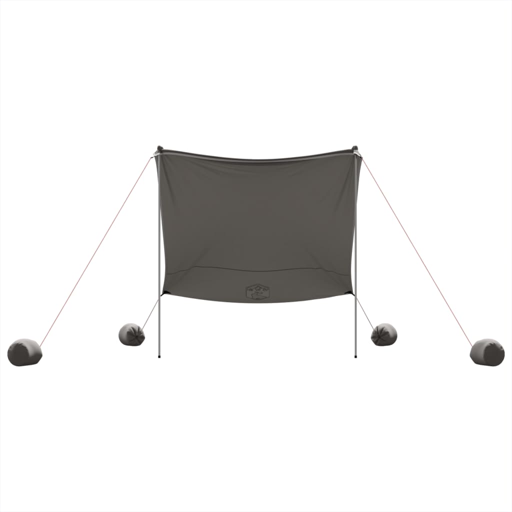 strandbaldakin med sandankre 214x236 cm grå