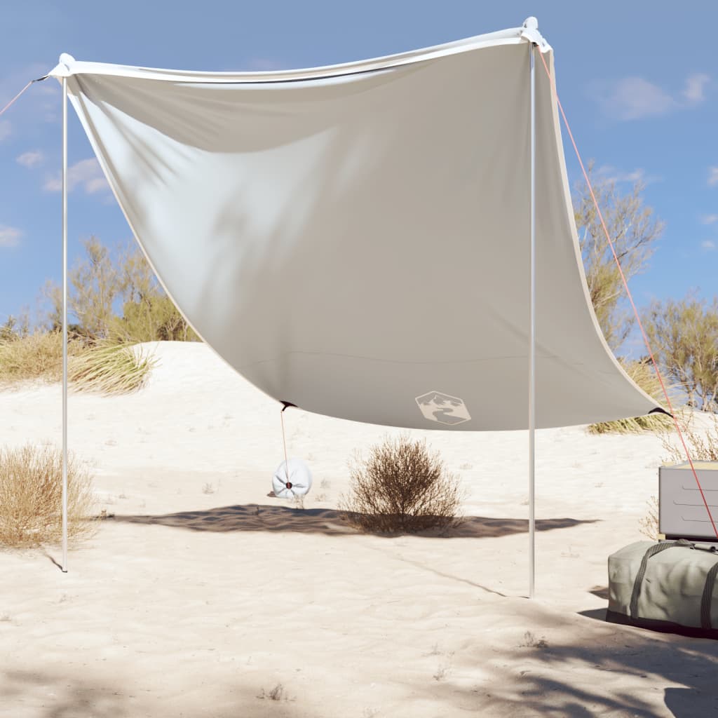strandbaldakin med sandankre 214x236 cm grå