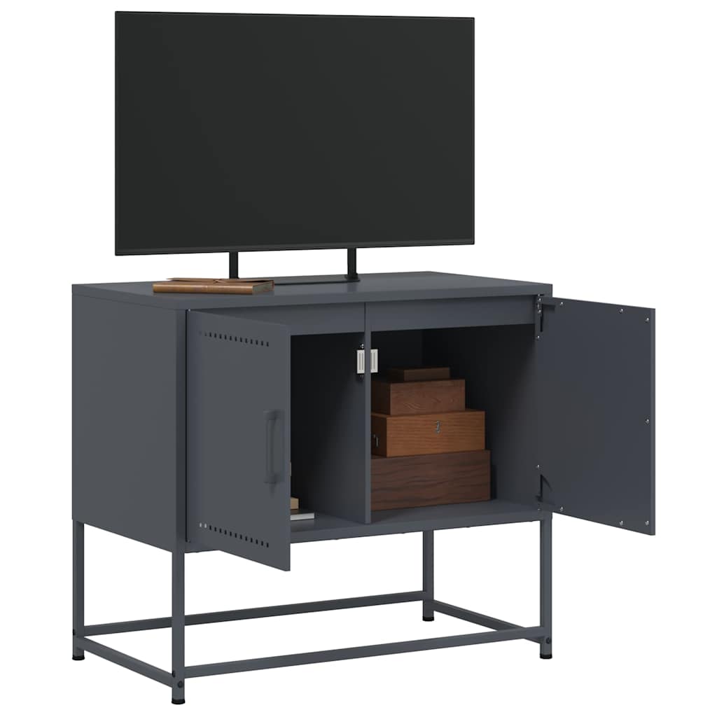 tv-bord 68,5x39x60,5 cm stål antracitgrå