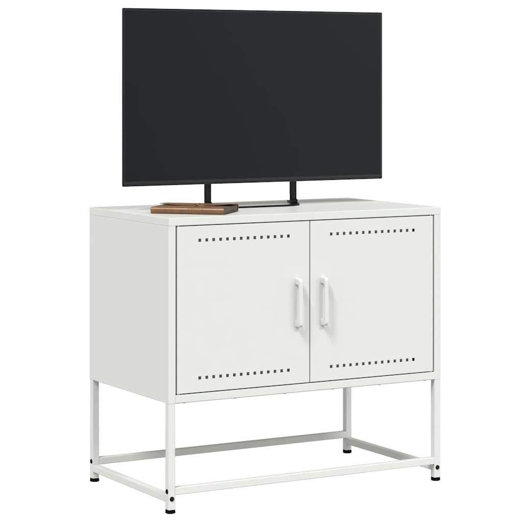tv-bord 68,5x39x60,5 cm stål hvid