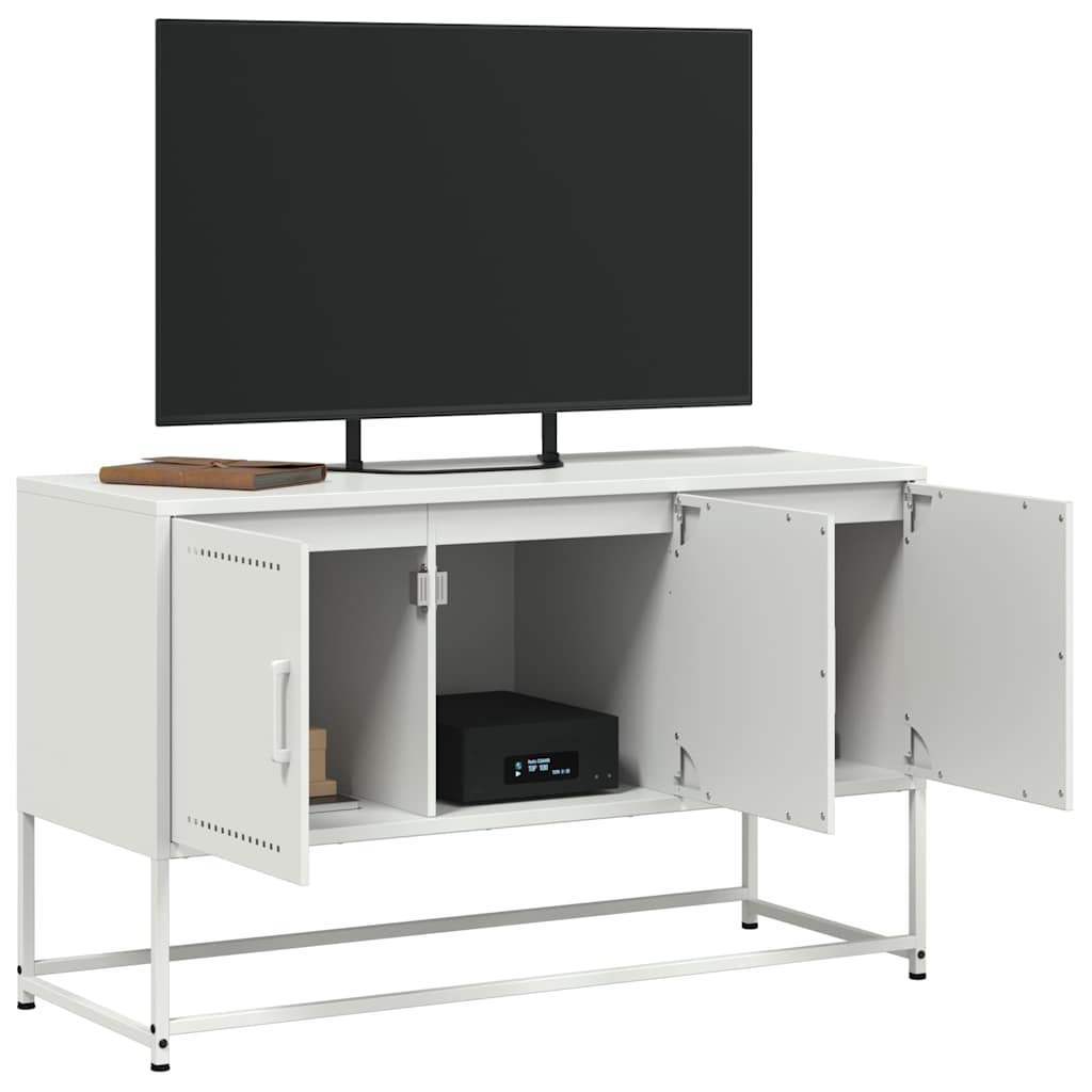 tv-bord 100,5x39x60,5 cm stål hvid
