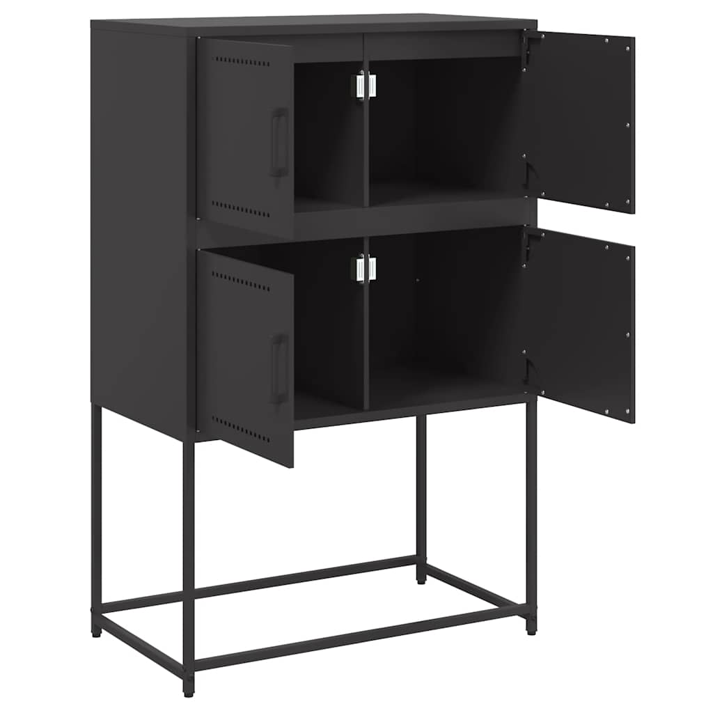 skænk 68,5x38,5x107 cm stål sort