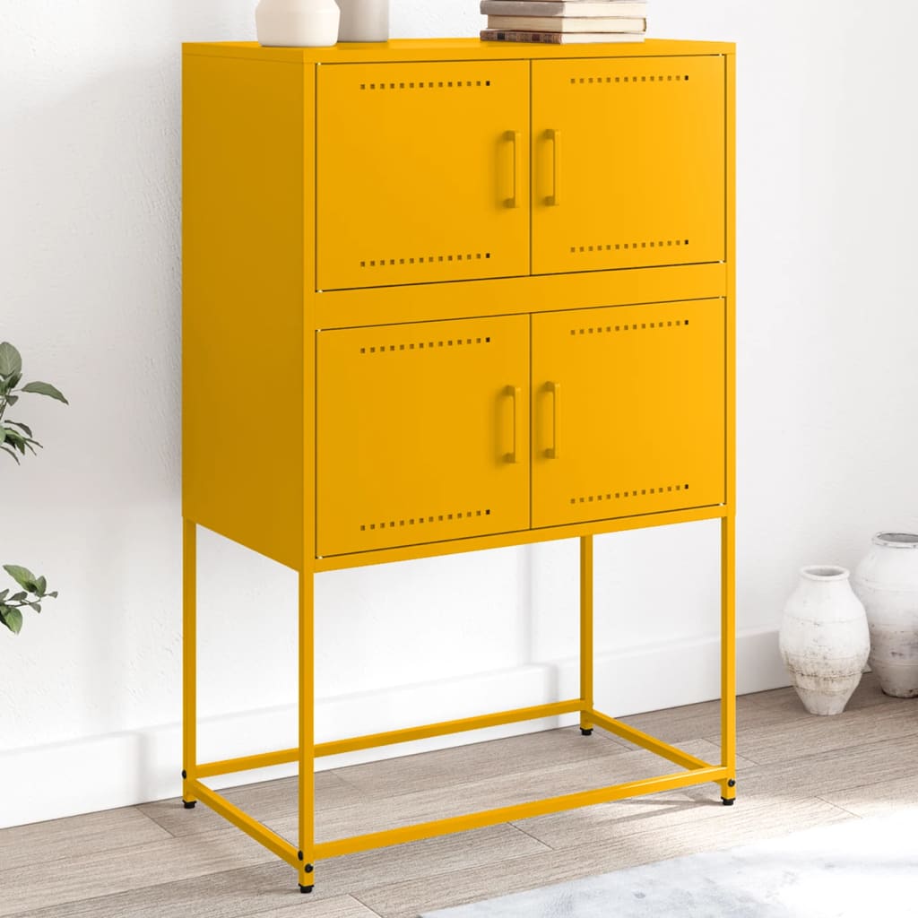 skab 68,5x38,5x107 cm stål sennepsgul