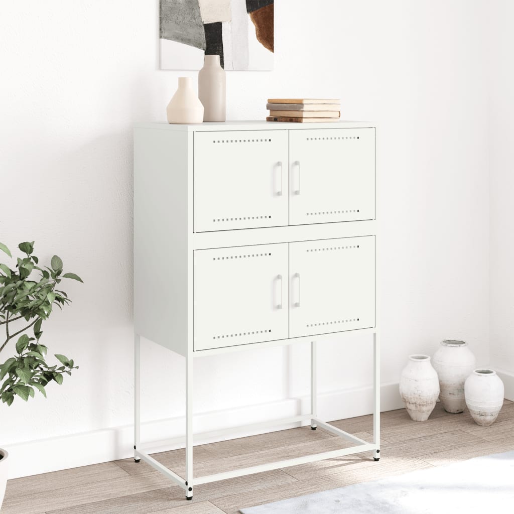 skænk 68,5x38,5x107 cm stål lyserød