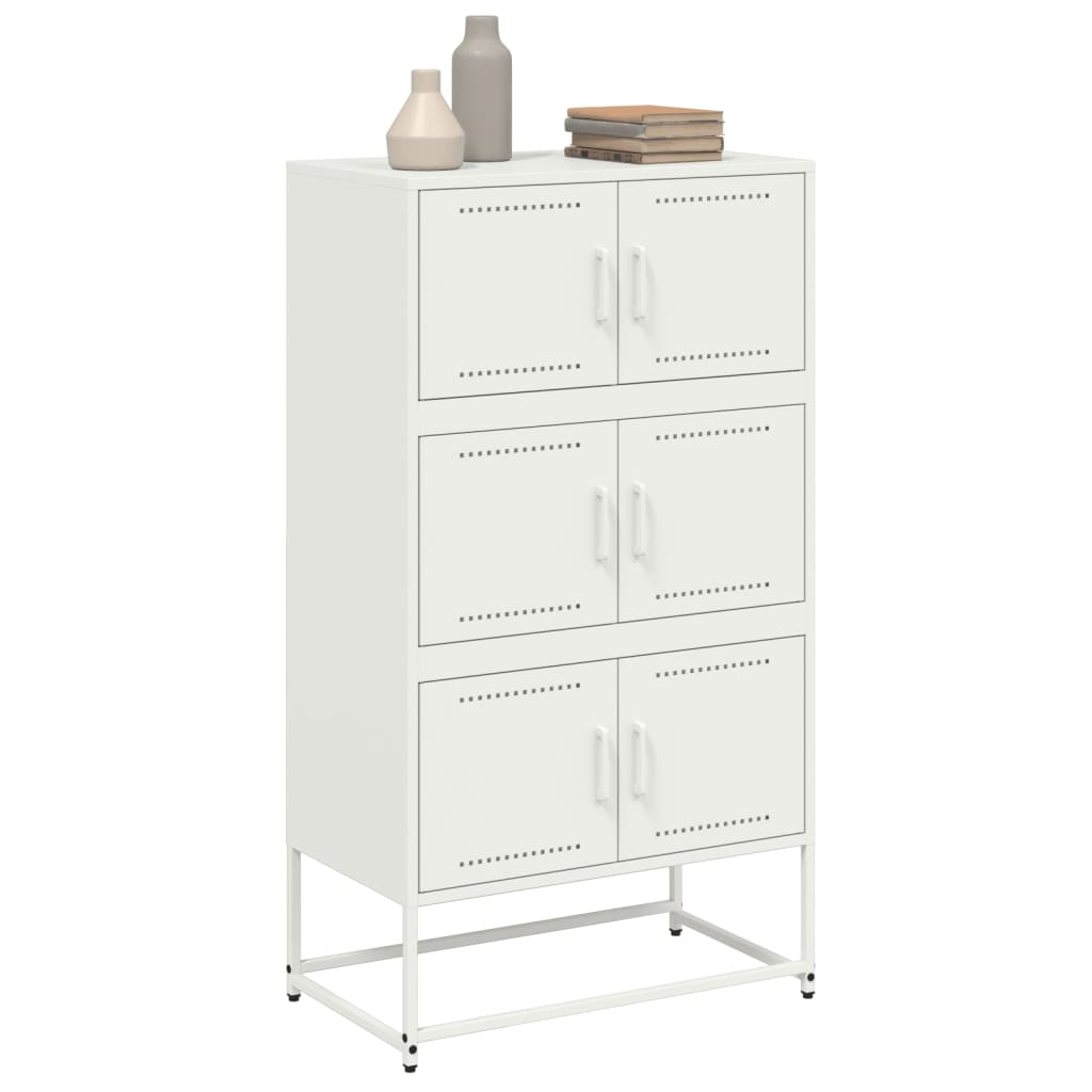 skænk 68,5x38,5x123,5 cm stål hvid