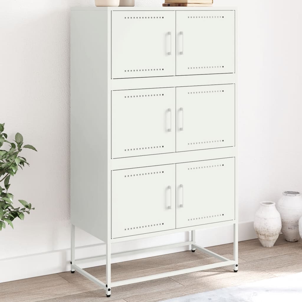 skænk 68,5x38,5x123,5 cm stål hvid