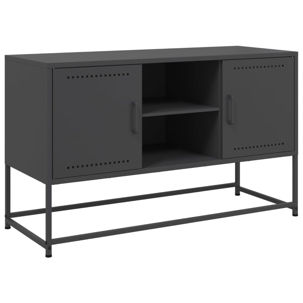 tv-bord 100,5x39x60,5 cm stål sort