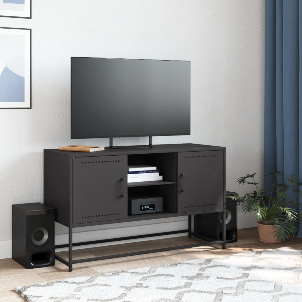 tv-bord 100,5x39x60,5 cm stål sort