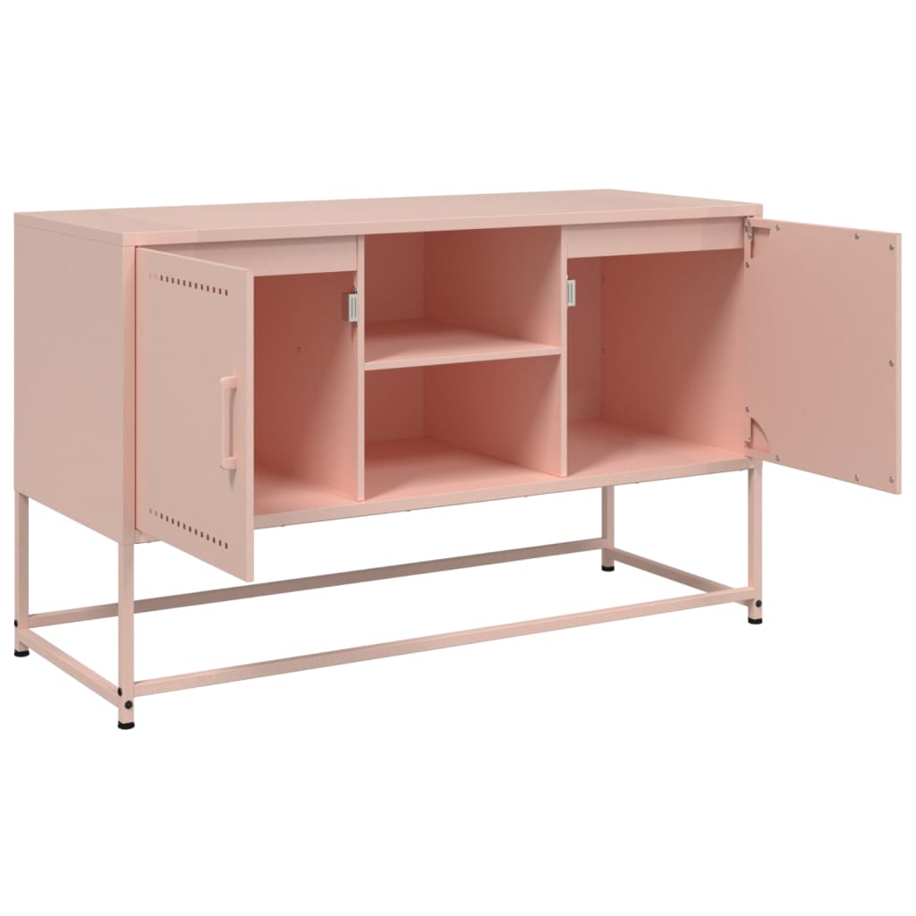 tv-bord 100,5x39x60,5 cm stål lyserød