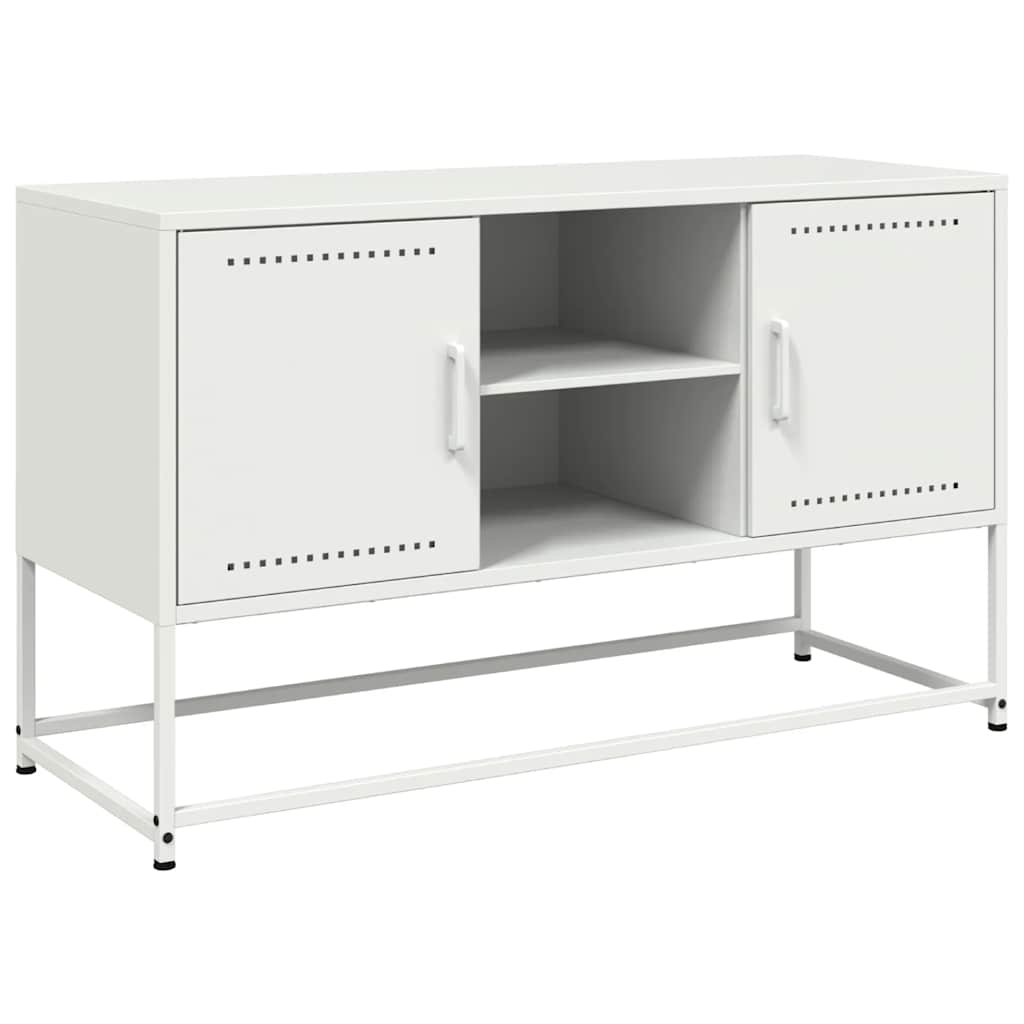 tv-bord 100,5x39x60,5 cm stål hvid