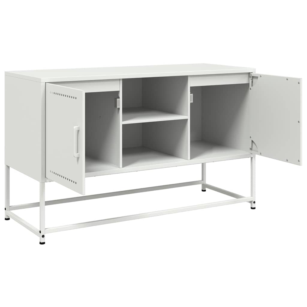 tv-bord 100,5x39x60,5 cm stål hvid