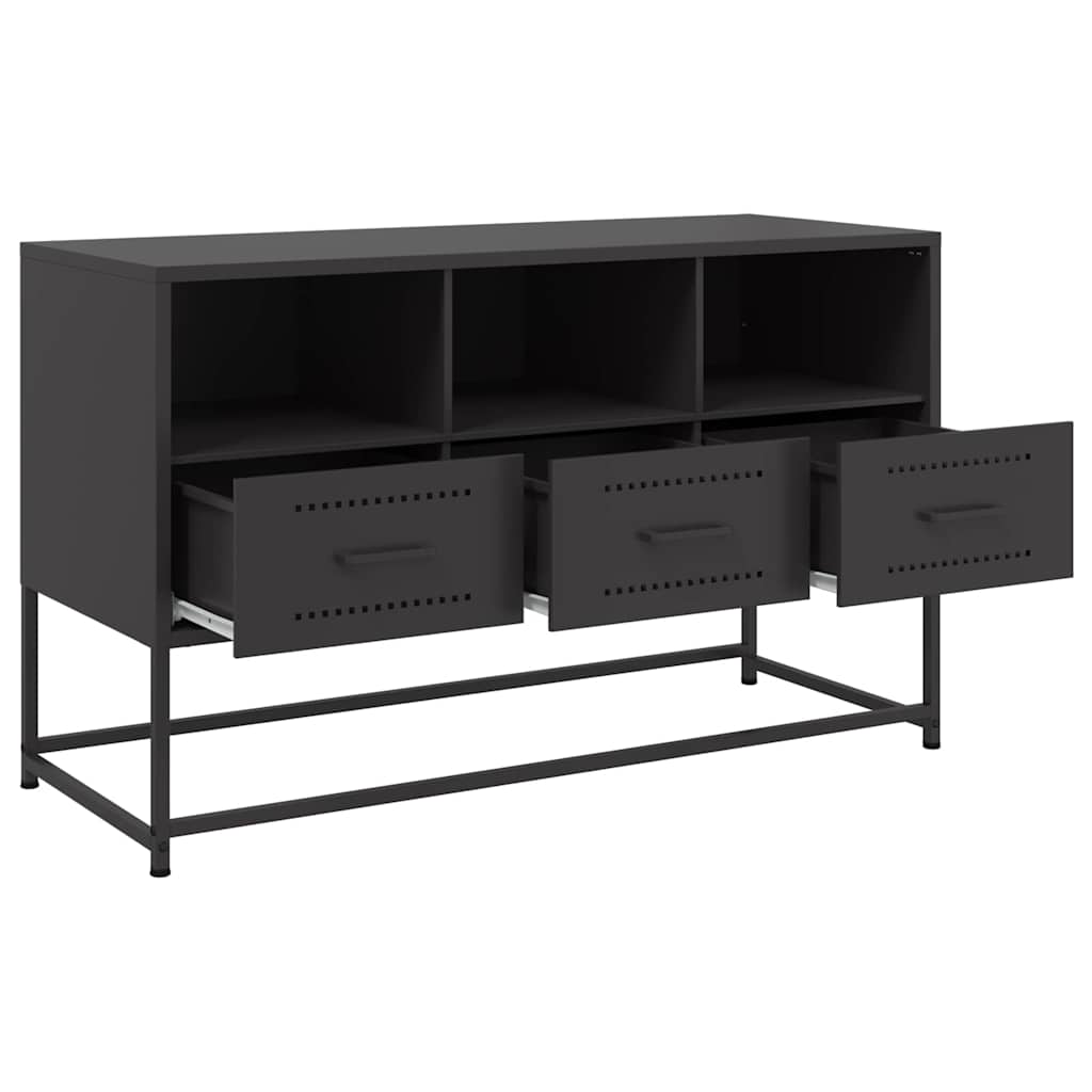 tv-bord 100,5x39x60,5 cm stål sort