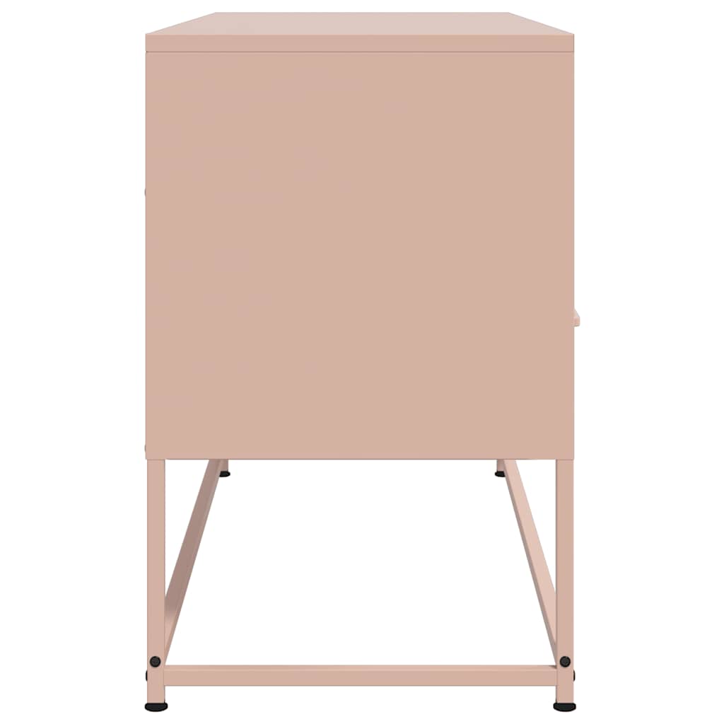 tv-bord 100,5x39x60,5 cm stål lyserød