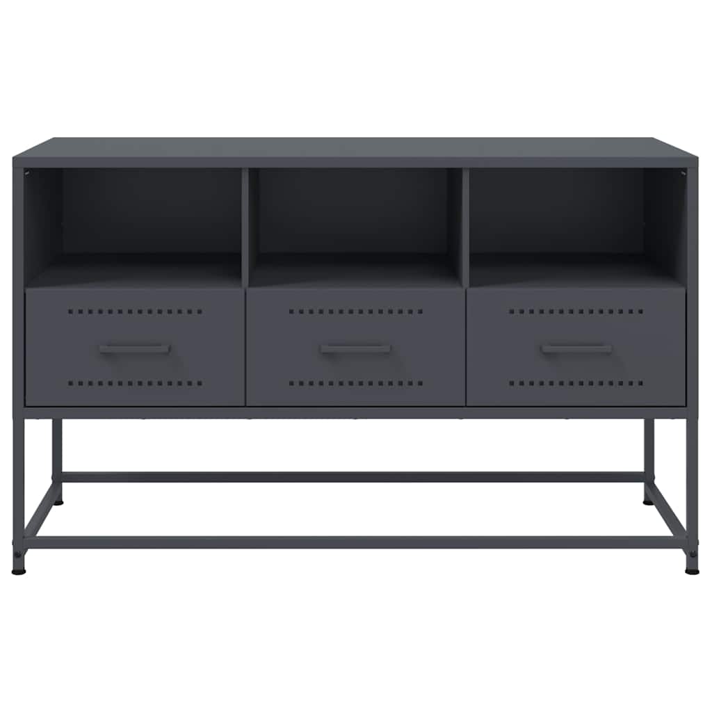 tv-bord 100,5x39x60,5 cm stål antracitgrå