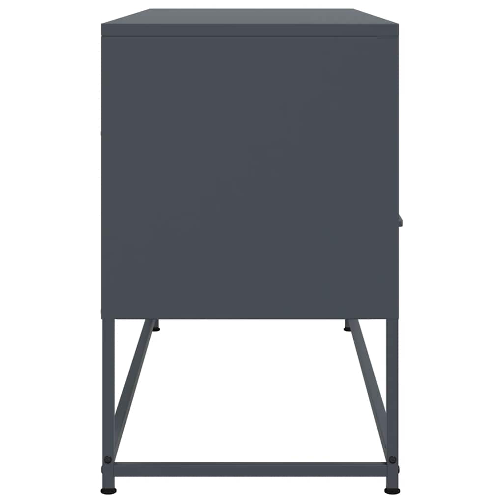 tv-bord 100,5x39x60,5 cm stål antracitgrå