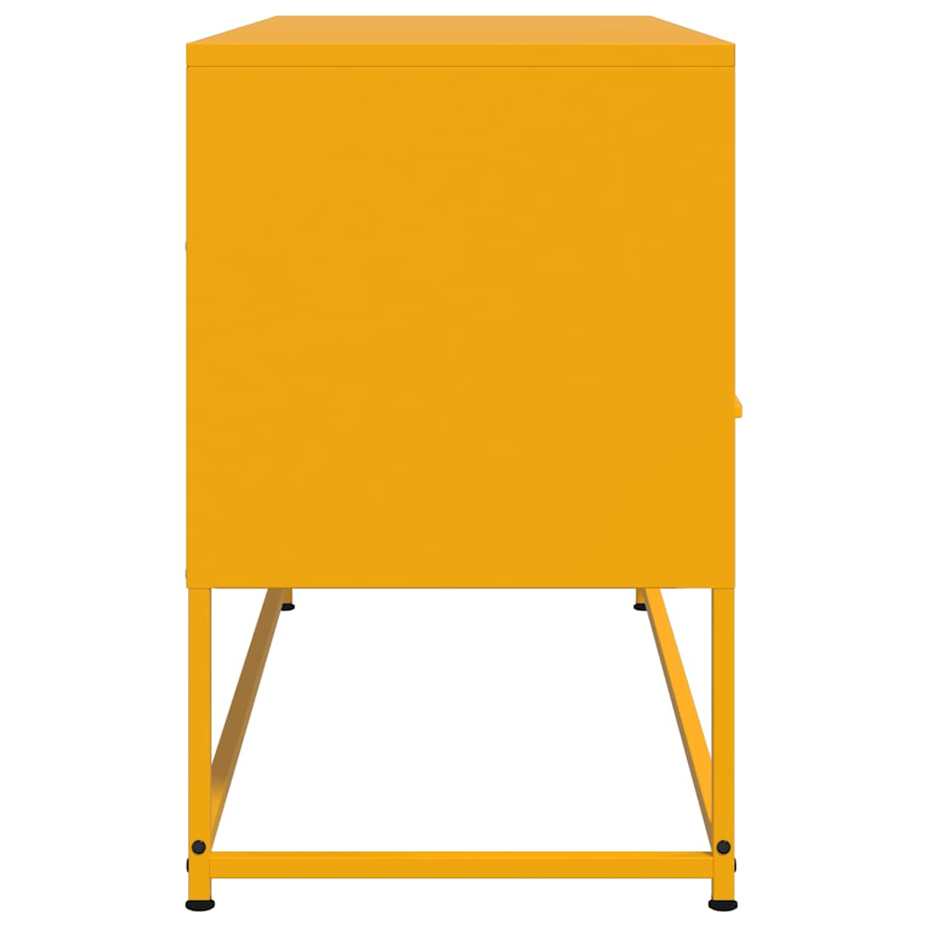 tv-bord 100,5x39x60,5 cm stål sennepsgul