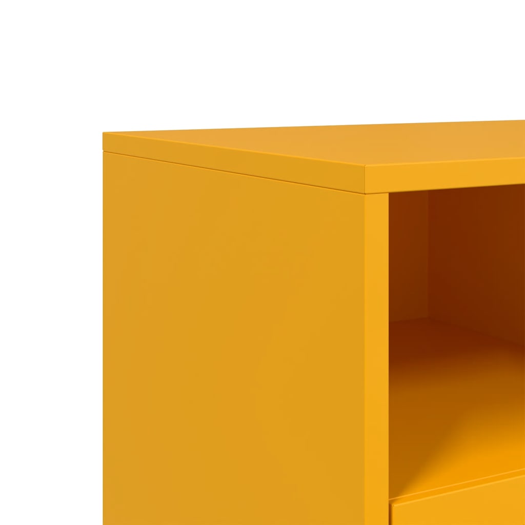 tv-bord 100,5x39x60,5 cm stål sennepsgul