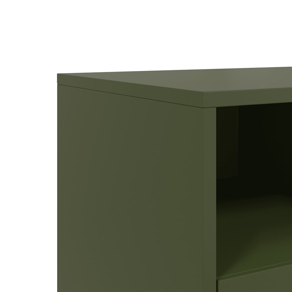 tv-bord 100,5x39x60,5 cm stål olivengrøn