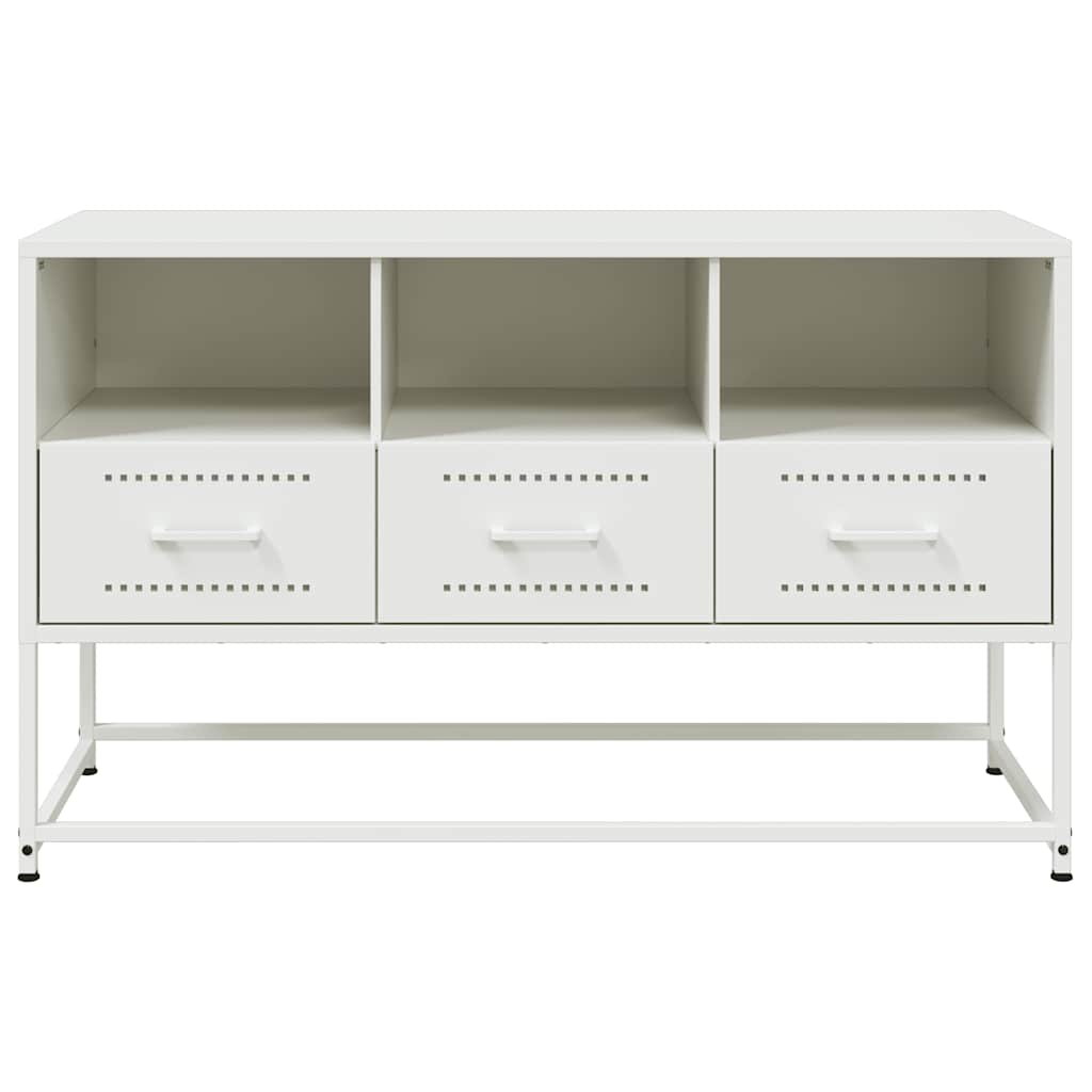 tv-bord 100,5x39x60,5 cm stål hvid