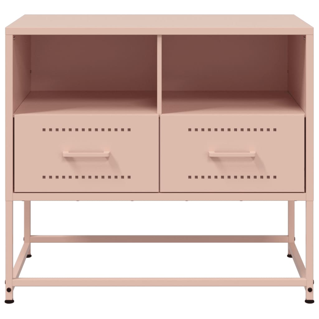 tv-bord 68x39x60,5 cm stål lyserød