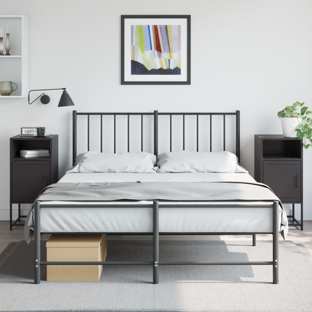 sengeborde 2 stk. 36x39x78 cm stål sort