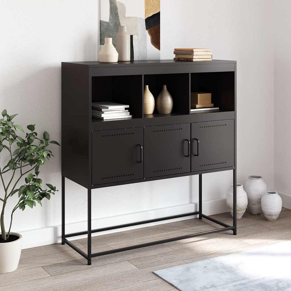 skab 100,5x39x107 cm stål sort