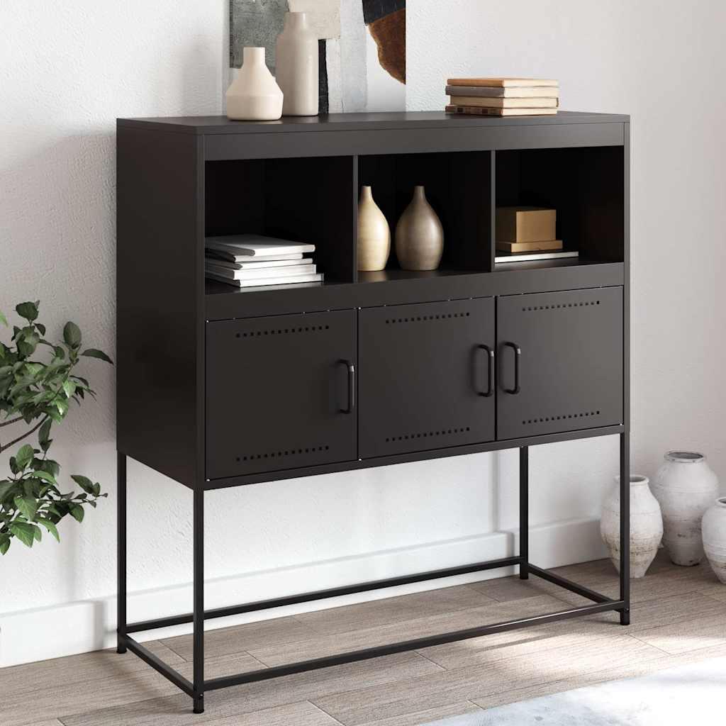 skab 100,5x39x107 cm stål sort