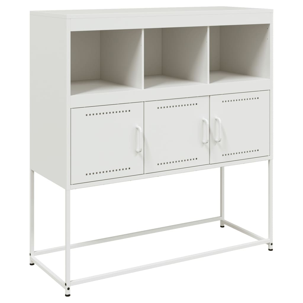 skænk 100,5x39x107 cm stål hvid