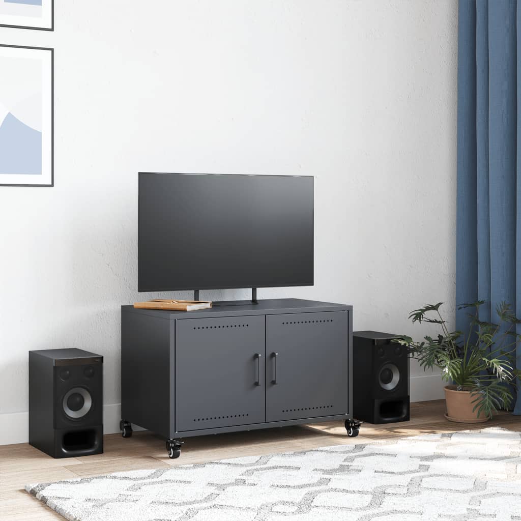 tv-bord 68x39x43,5 cm stål antracitgrå