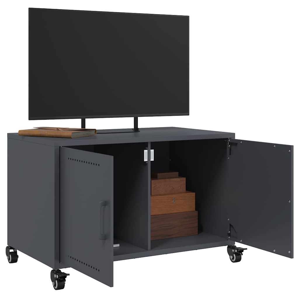 tv-bord 68x39x43,5 cm stål antracitgrå