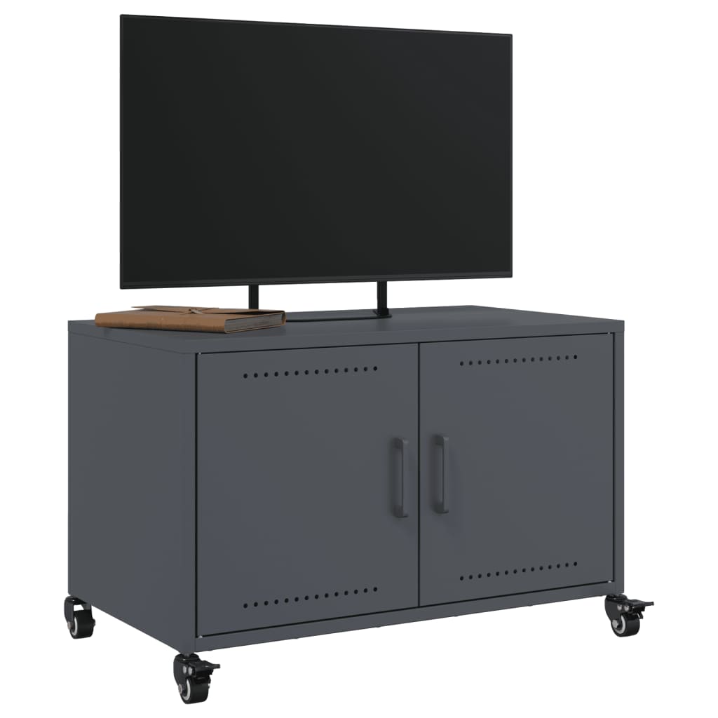 tv-bord 68x39x43,5 cm stål antracitgrå