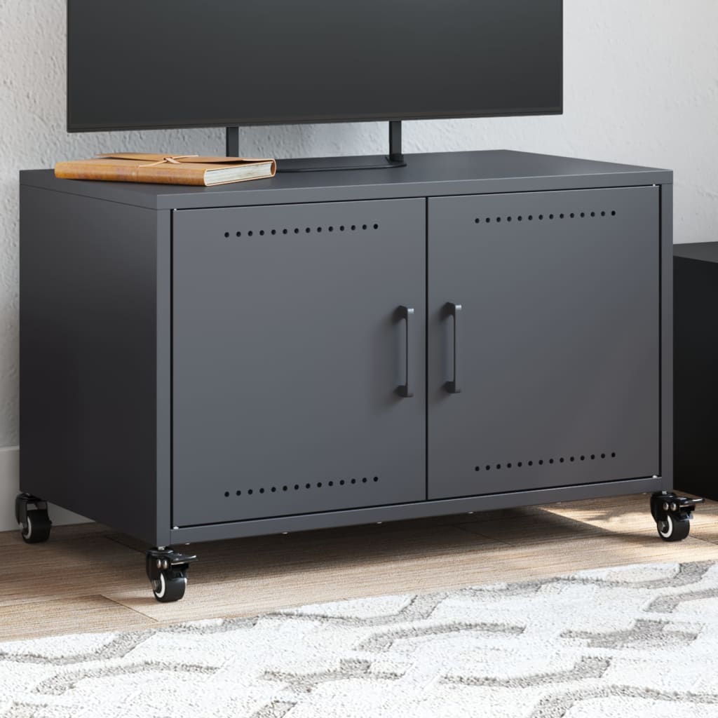 tv-bord 68x39x43,5 cm stål antracitgrå